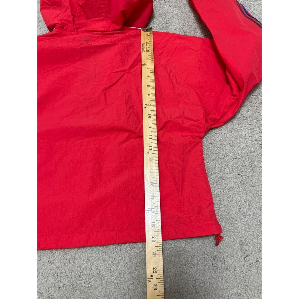 adidas Originals Cropped Pullover Windbreaker Hoodie Womens Medium 3-Stripe Rain - Picture 8 of 9